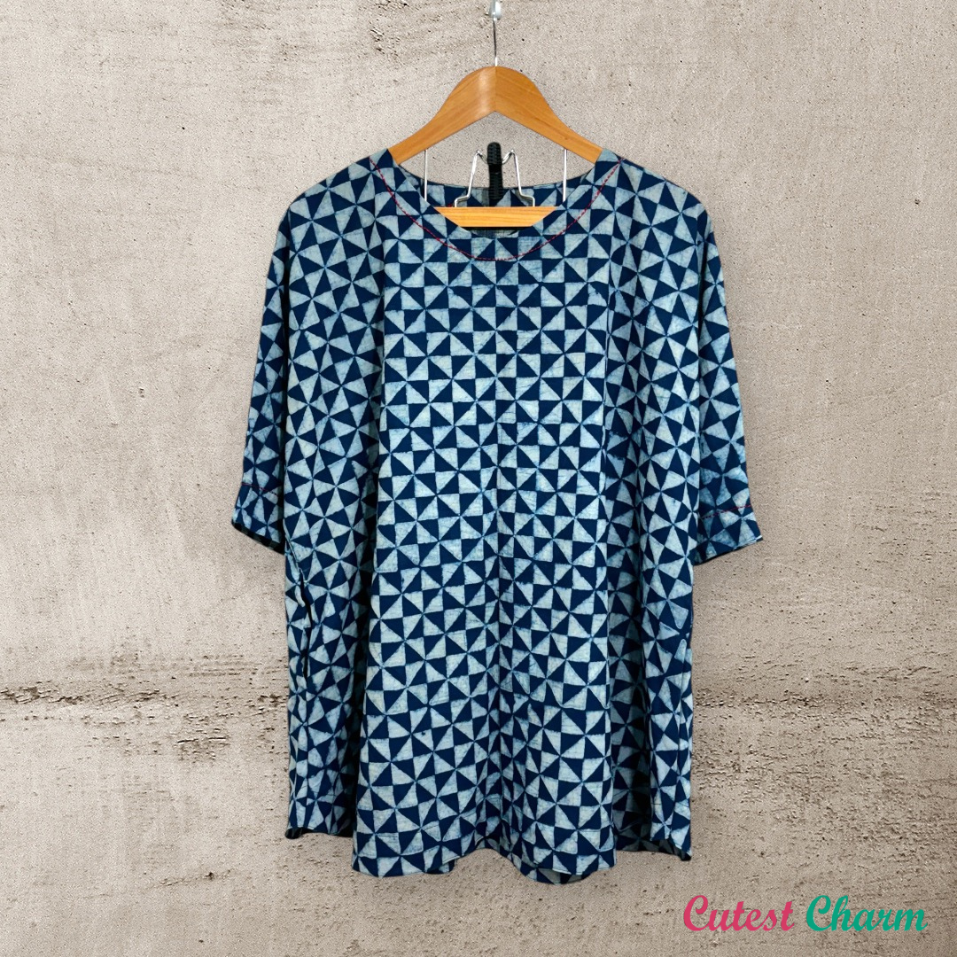 Blue indigo printed Tunic Top