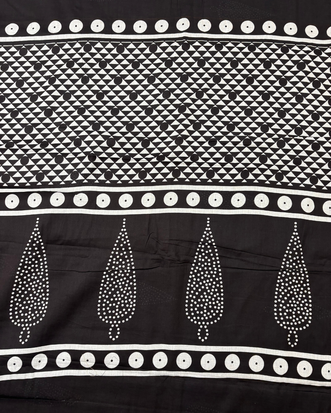 Elegant Black Cotton Printed Saree