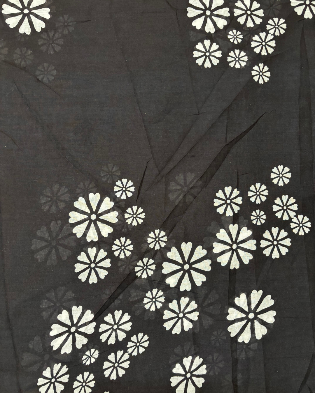 Elegant Black Cotton Printed Saree