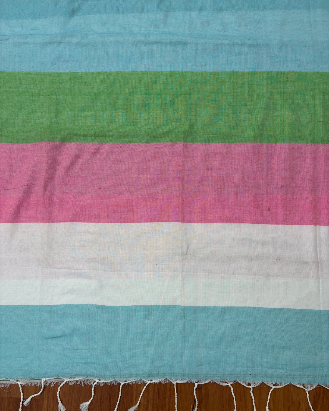 Cotton Khadi Candy Stripe Saree