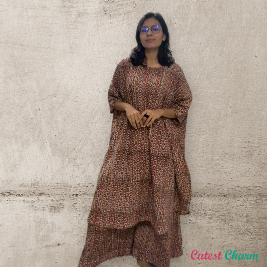 Brown Block printed Tunic