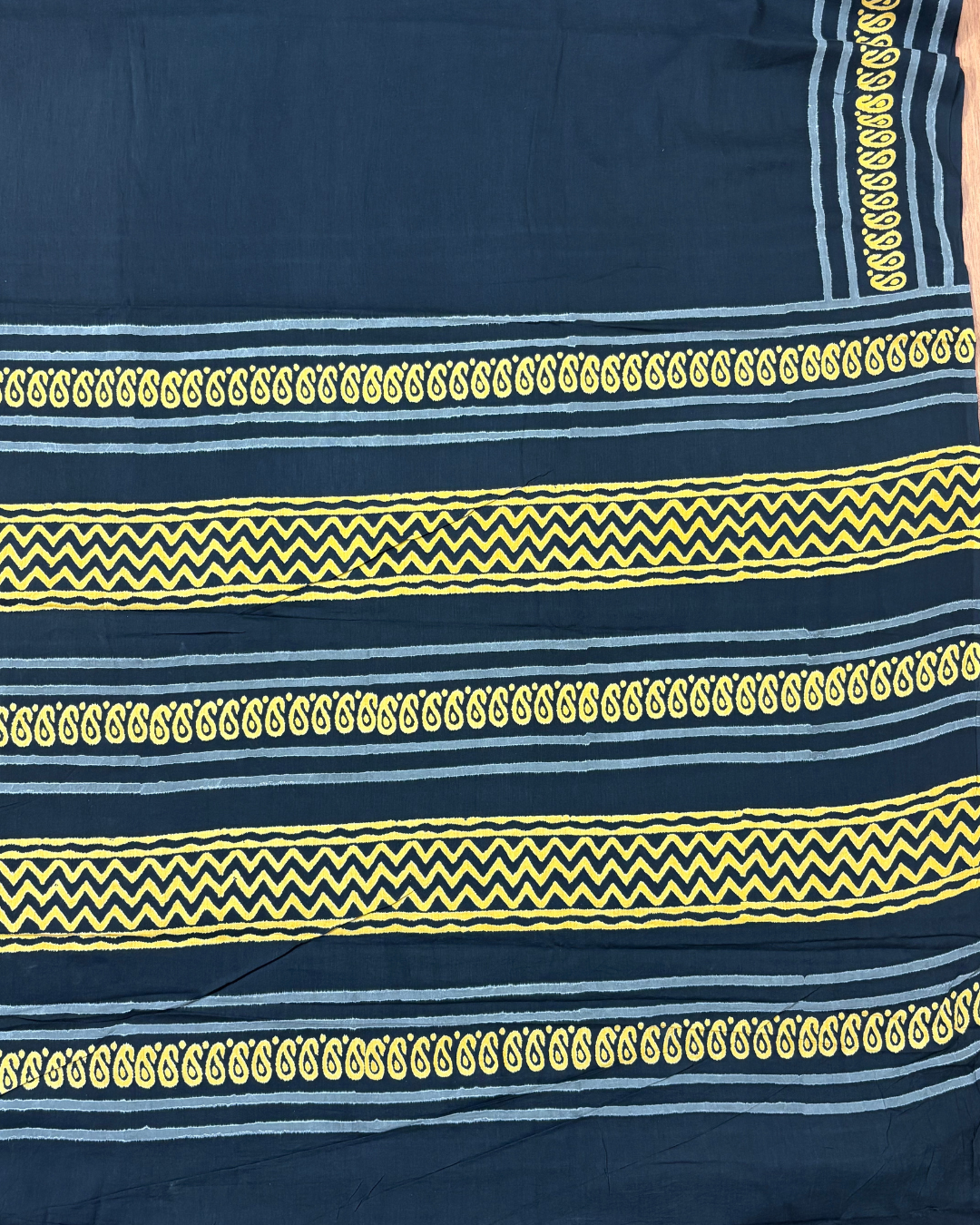 Classic Black Mul Cotton Saree with Mustard Border