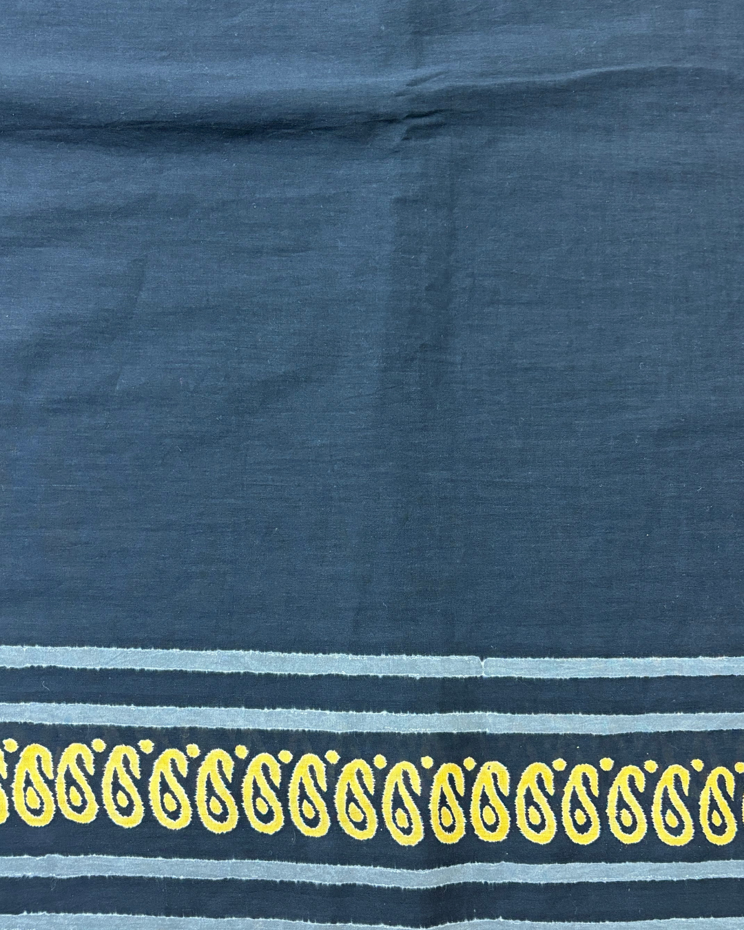 Classic Black Mul Cotton Saree with Mustard Border