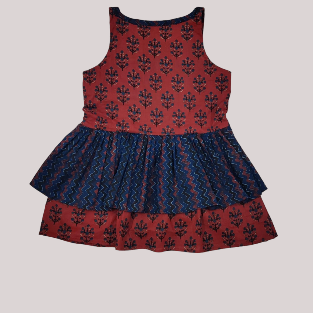 Red and Blue printed top