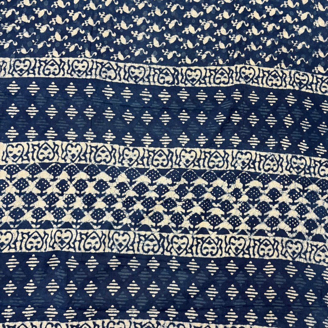 Indigo Duck Printed Cotton Saree