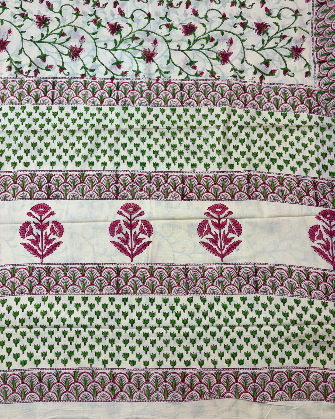 Floral Block Printed Cotton Saree