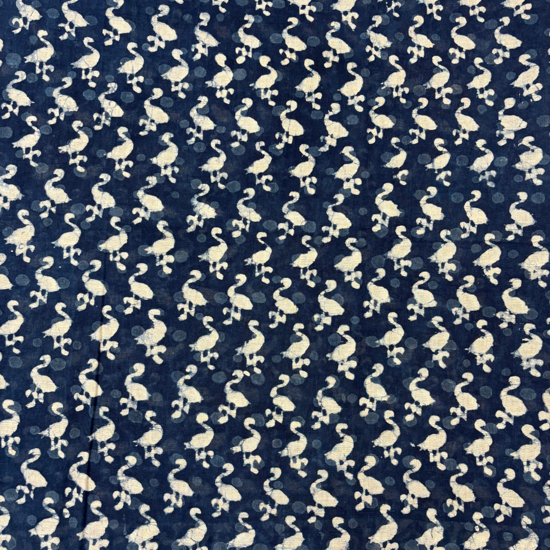 Indigo Duck Printed Cotton Saree