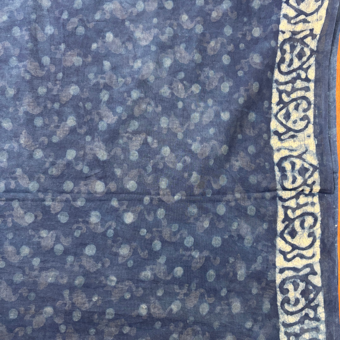 Indigo Duck Printed Cotton Saree