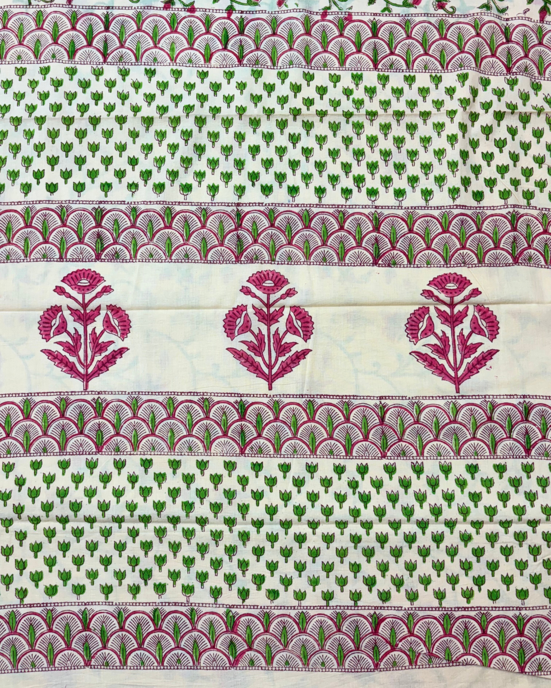 Floral Block Printed Cotton Saree