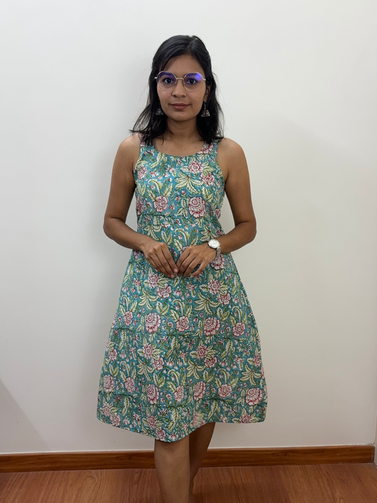 Mint green floral Titli Dress