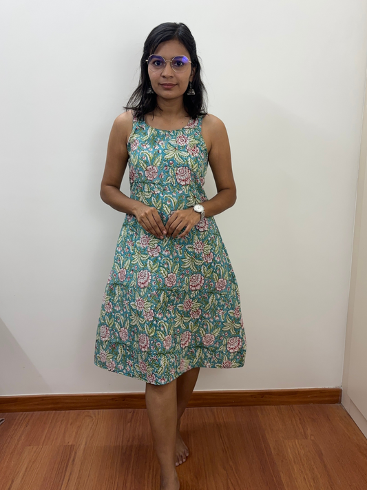 Mint green floral Titli Dress