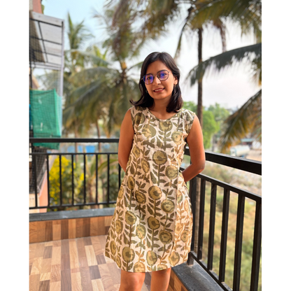 Olive Floral Dress