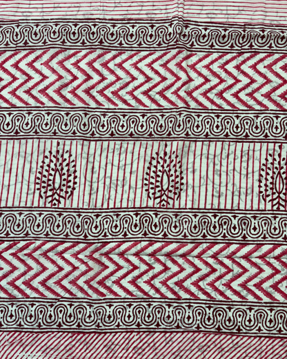 Pink Stripe Cotton Saree