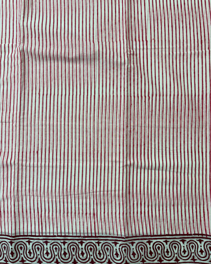 Pink Stripe Cotton Saree
