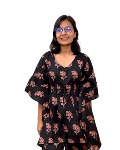 Black Floral Printed Co-ord Set