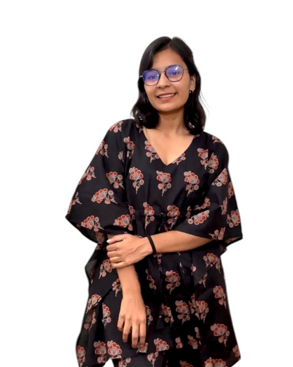 Black Floral Printed Co-ord Set