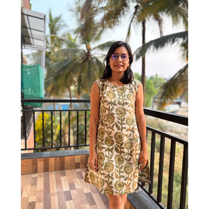 Olive Floral Dress