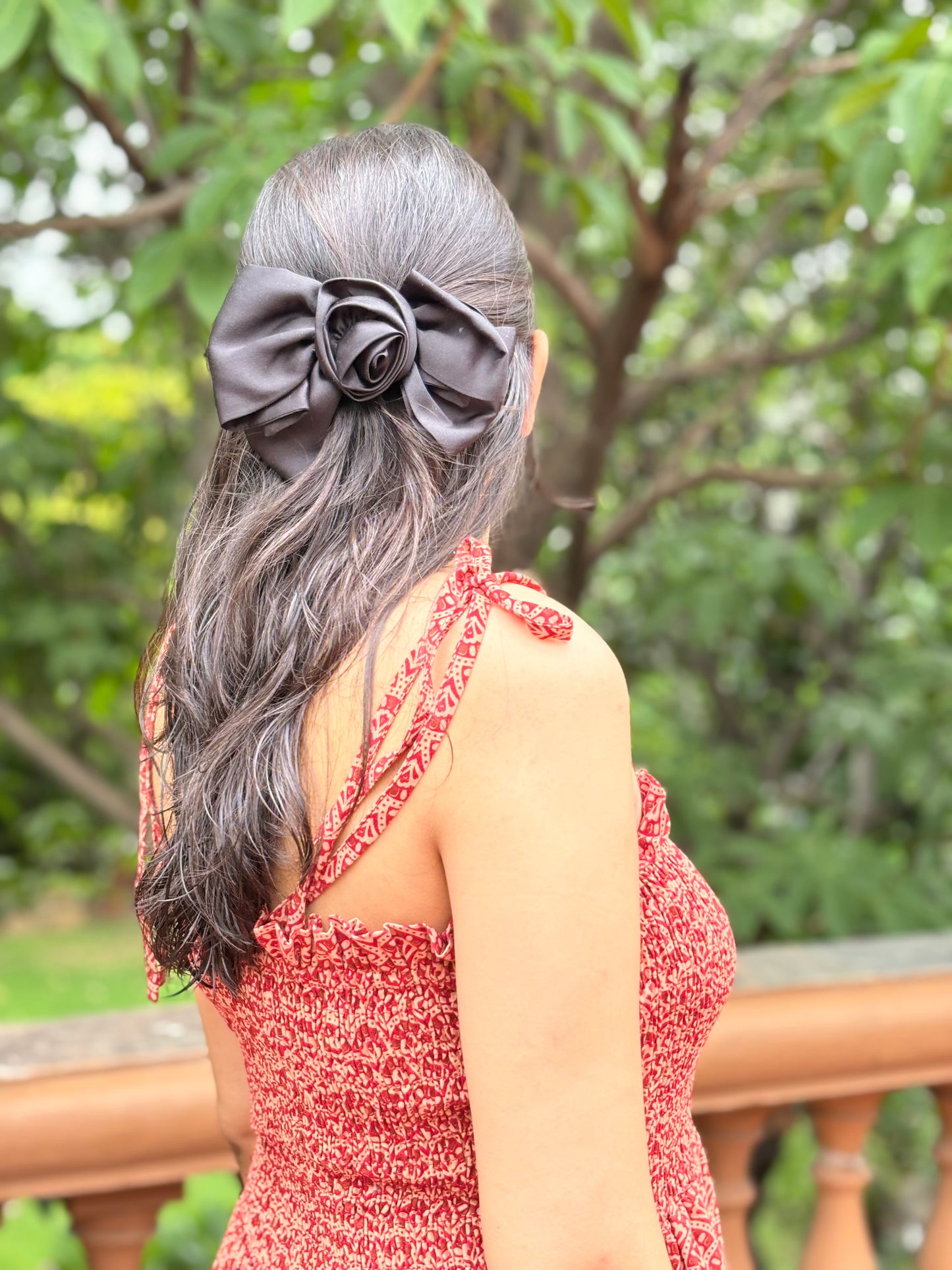 Ruh block printed smocking strappy dress