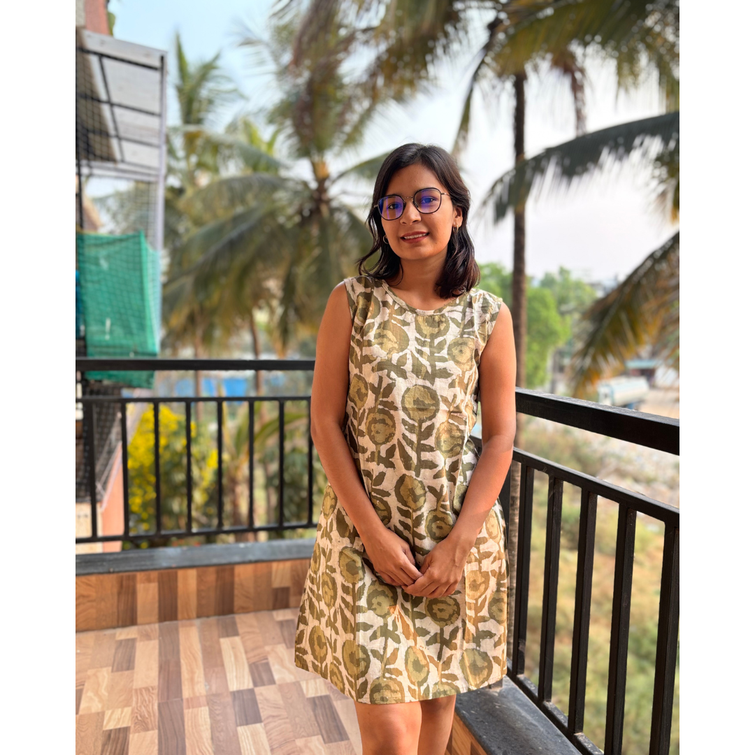 Olive Floral Dress